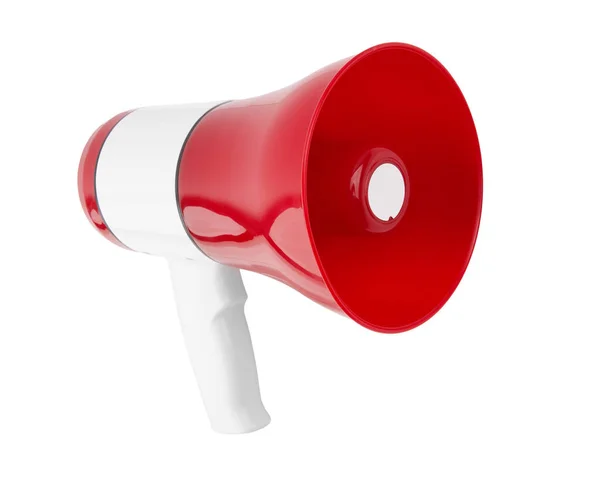 Red Megaphon Isolated White Background Loudspeaker Comminacation Call Action — Stock Photo, Image