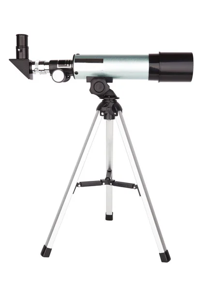 白色背景的现代望远镜 — 图库照片