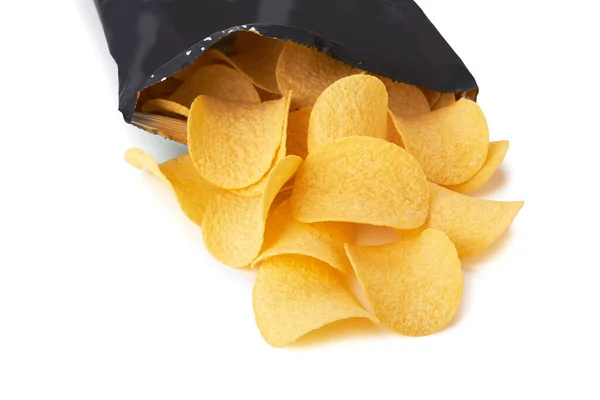 Kartoffelchips Tasche Isoliert Auf Weißem Hintergrund — Stockfoto