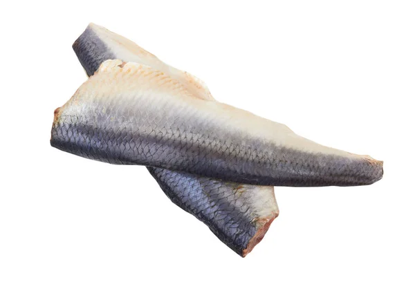 Slices Herring Fish Isolated White Background — Stock Photo, Image
