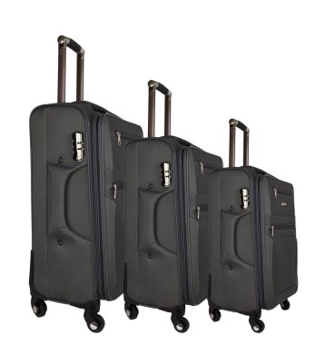 Gray suitcase isolated on a white background
