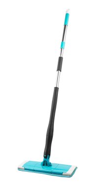 Mavi plastik paspas beyaz arkaplanda izole edildi