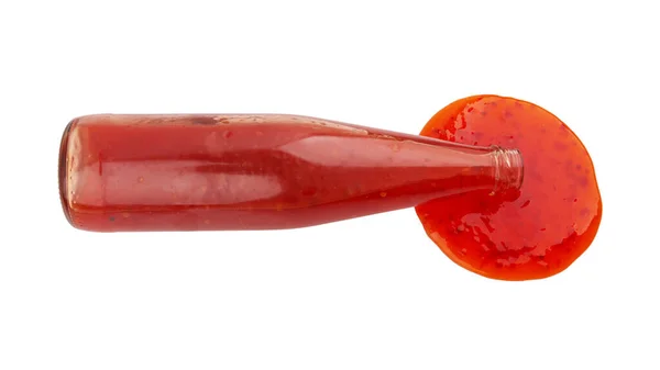 Flaska Ketchup Isolerad Vit Bakgrund — Stockfoto