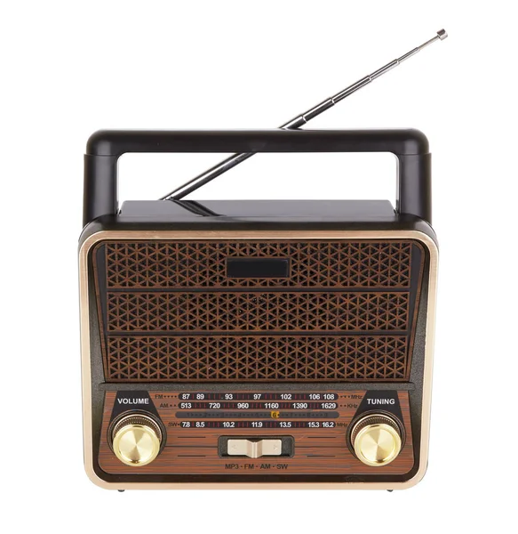 Radio Retro Portable Receiver Vintage Object Isolated White Background — Stock Fotó