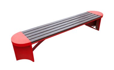 Park bankı beyaz bir arkaplan üzerinde izole