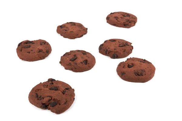 Chocolate Chip Cookies Isoliert Auf Weißem Hintergrund — Stockfoto