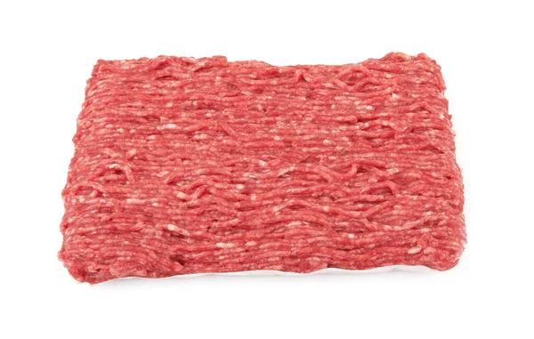 Vers Varkensvlees Gehakt Rundvlees Geïsoleerd Een Witte Achtergrond — Stockfoto
