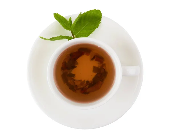 Chá Ervas Com Bagas Fundo Branco — Fotografia de Stock