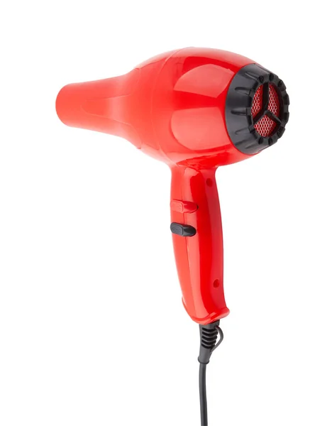 Red Hair Dryer Isolated White Background — Stockfoto