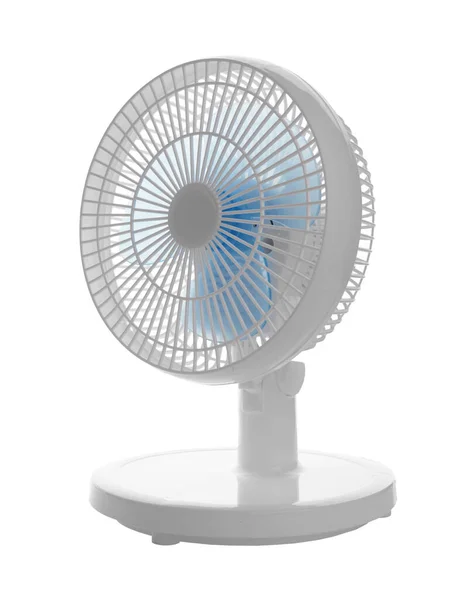 Білий Електричний Вентилятор Ізольований Білому Тлі — стокове фото