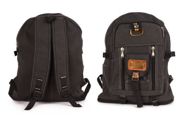 Seyahat için büyük bir sırt çantası beyaz bir arkaplanda izole