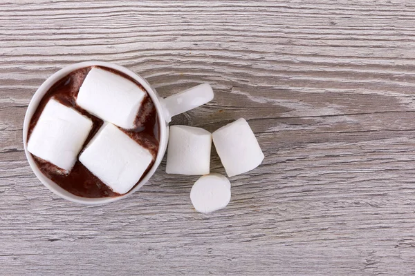 Cacao Marshmallows Wooden Surface — Stock Photo, Image