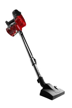 El bilgisayarı süpürgesi beyaz arkaplanda izole edildi