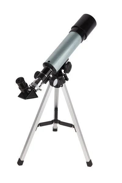 Telescópio Moderno Isolado Sobre Fundo Branco — Fotografia de Stock