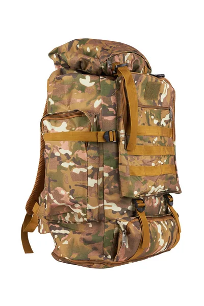 Camouflage Backpack Forest Military Backpack Isolated White — Stock Photo, Image