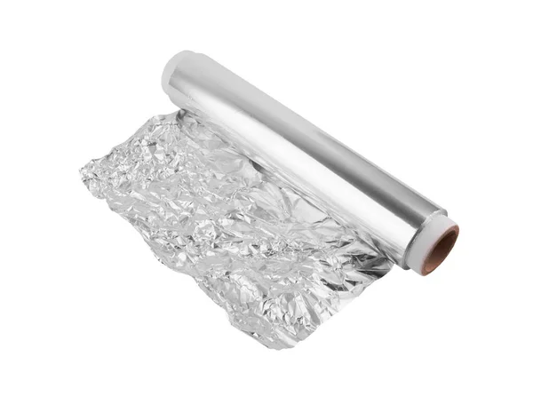 Lámina Aluminio Aislada Sobre Fondo Blanco — Foto de Stock