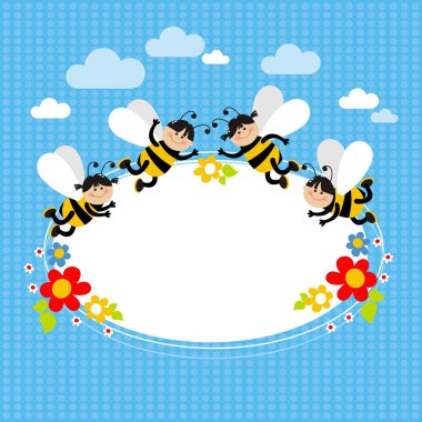 Cheerful bees illustration