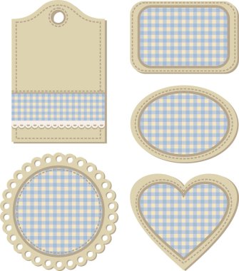 Tags, vintage design elements for scrapbook illustration