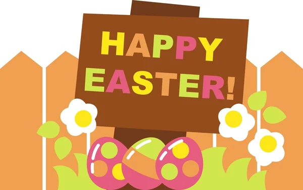 Easter fence illustration — Stockfoto