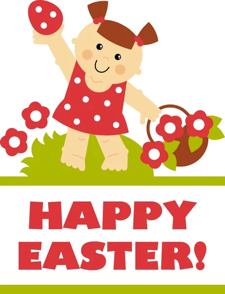 Girl happy easter illustration — Stockfoto