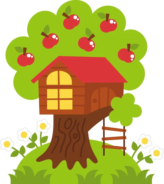 Дитячий майданчик будинок на дереві, веселе дитинство — стокове фото