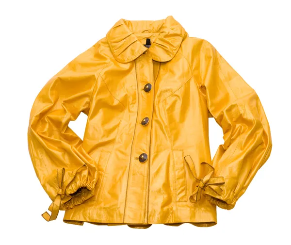 Veste d'une leathe jaune Photos De Stock Libres De Droits