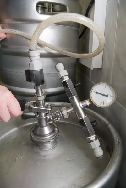 Keg pump kit for easier pouring beer — Stock Photo, Image