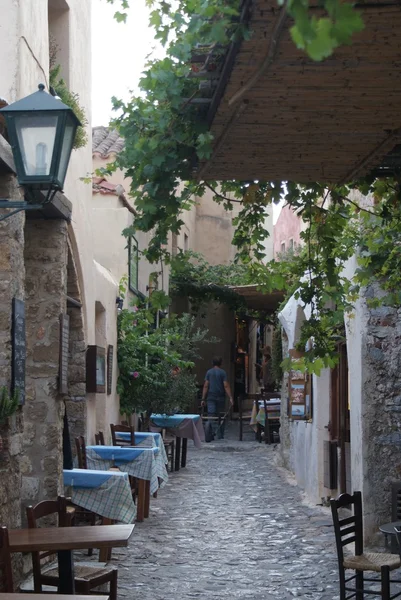 Straat in monemvasia, Griekenland Stockfoto