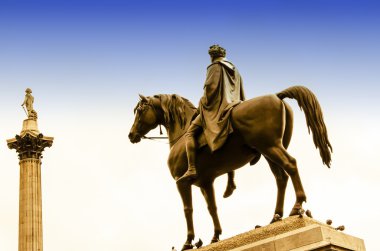 Nelson ve Kral george anıtlar trafalgar Meydanı