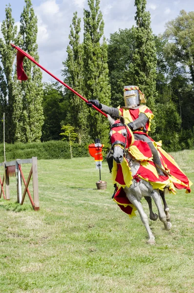 Tudor Knight Charging — Stock Photo, Image