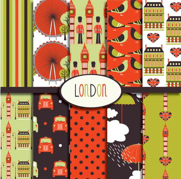 Collection de motifs Londres — Image vectorielle