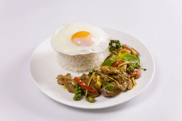 Thai Spicy Stir Goreng Pad Cha — Stok Foto