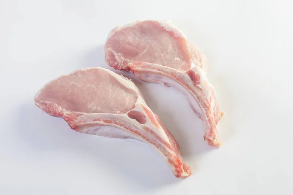 Fresh Pork Chop White Background — Stock Photo, Image