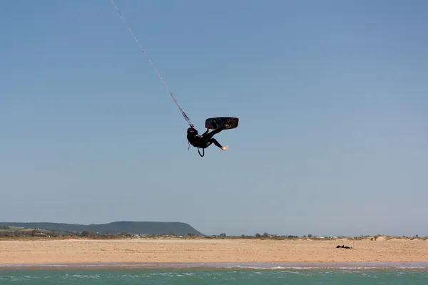 Kite surfer jumping — Stock Photo, Image