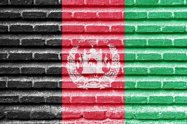 Afghanistan flag on an old brick wall — Stock Photo, Image