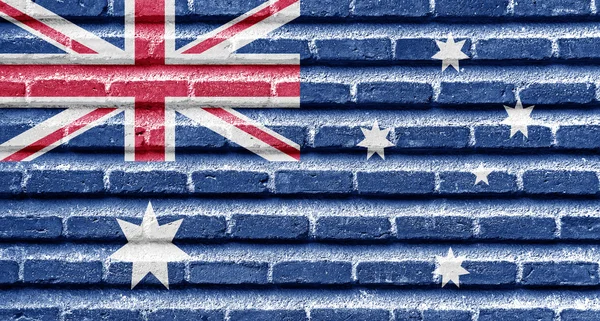 Australische Flagge auf einer alten Backsteinmauer — Stockfoto