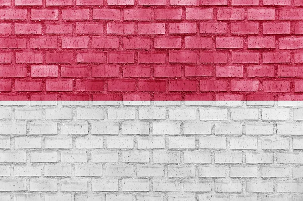 Bandera de Indonesia en una pared de ladrillo — Foto de Stock