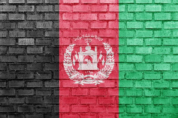 Afghanistan flag on a brick wall — Stock Photo, Image