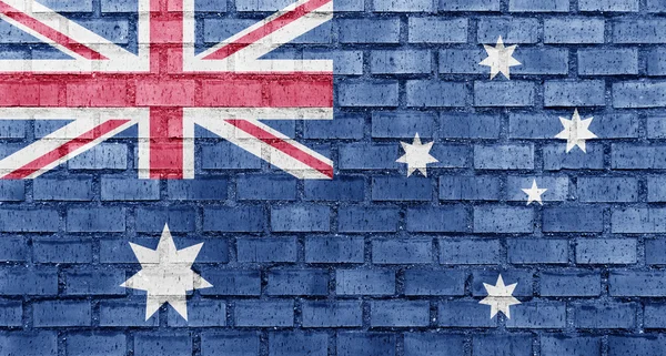 Australische Flagge auf einer Ziegelmauer — Stockfoto
