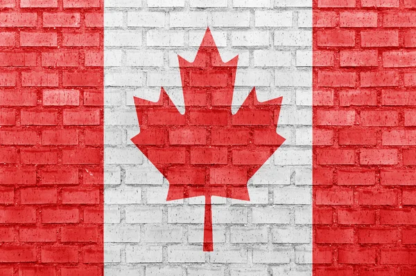 Kanada-Flagge auf einer Ziegelmauer — Stockfoto