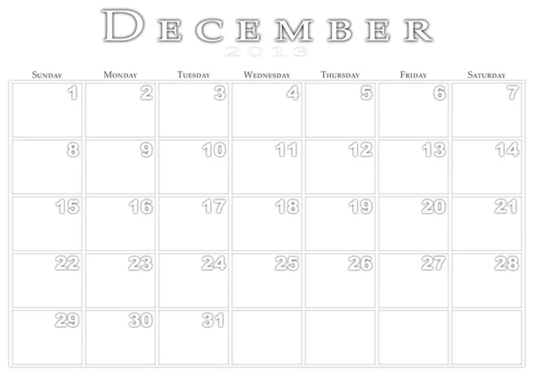 Kalender voor 12/2013 — Stockfoto