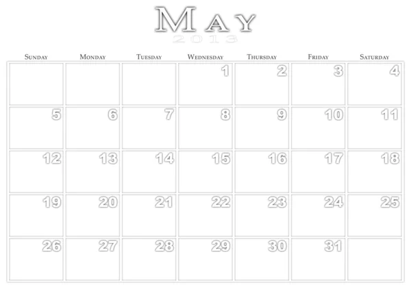 Calendario per il 5 / 2013 — Foto Stock