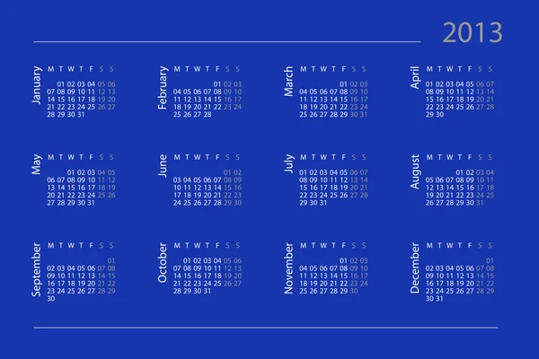 Kalender für 2013 — Stockfoto