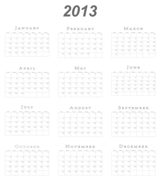 Kalender für 2013 — Stockfoto