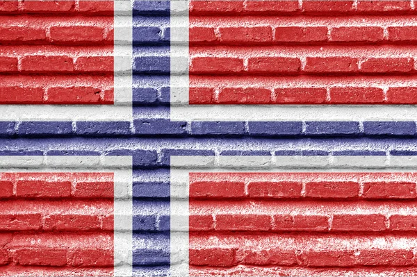 Flaga Norwegii na Starym murem — Zdjęcie stockowe