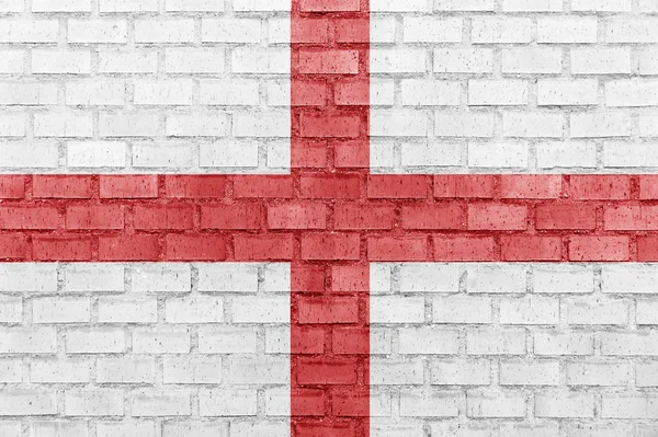 Bandera de Inglaterra en una pared de ladrillo —  Fotos de Stock