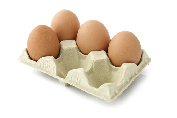 패키지에서 4 개의 계란 — 스톡 사진