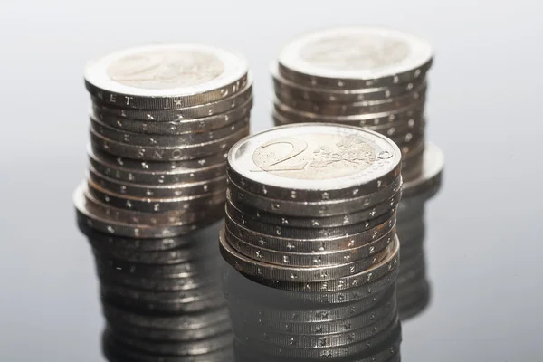 Two euros coins — Stock Photo, Image