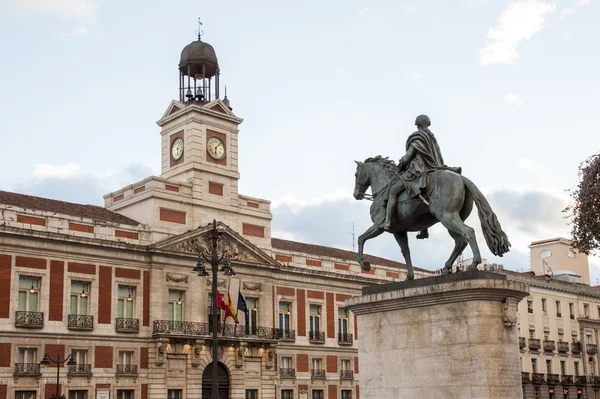 "Puerta del Sol" meydanı, Madrid, İspanya — Stok fotoğraf