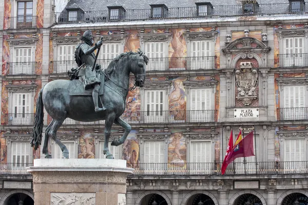 Plaza Belediye Başkanı Meydanı, Madrid, İspanya — Stok fotoğraf